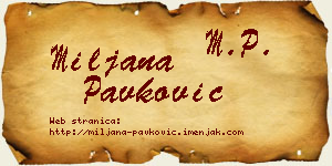 Miljana Pavković vizit kartica